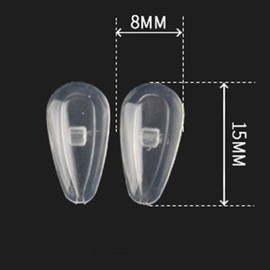 25 Pairs Air Bag Eyeglass Nose Pads Non-Slip Air Chamber Eyeglasses Nose Pads D-Shape Screw-in Anti-Slip Soft Silicone Nose Pads for Glasses, Sunglasses, and Eye-wear (15mm,Clear)