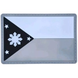 Unbranded PHILIPPINES COUNTRY FLAG FILIPINO EMBLEM ACU GRAY 3D PVC TACTICAL HOOK PATCH