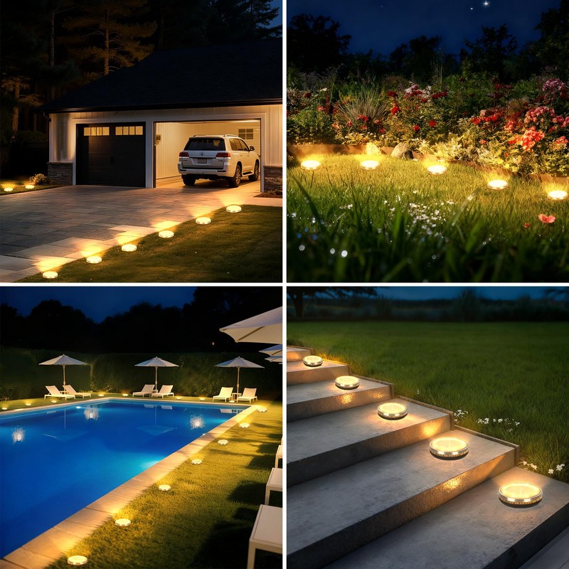 ZAIYW 6 Pack Solar Ground Lights Outdoor Waterproof Garden Lights