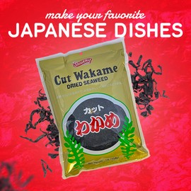 Shirakiku Cut Wakame Dried Seaweed - Dry Seaweed, Sea Kelp - Fresh Vegetables and Seaweed Chips for Miso Soup, Ramen, and Sushi - Pre-Cut, Resealable Package - 16 Oz