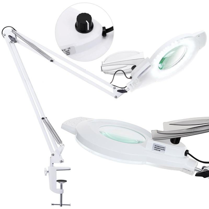 10X Magnifying Glass with Light, NUEYiO 2200 Lumens Stepless Dimmable