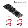 Binardat M.2 to SATA Card 4 Port, 6Gbps SATA 3.0