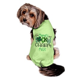 Mama's Lucky Charm Dog Shirt, Cute St. Patrick's Day Dog Shirt, Lucky Charm Shirt for Dogs,St. Patrick's Shirt for Dogs, Clothes for Pets (L 15-20 lbs, Green Shirt)