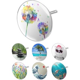 arteneur® Universal Bath Plug with Dandelion Motif, Triple Seal, Adjustable, Rustproof, Extra Heavy for Stable Hold, Plug Bath Accessories