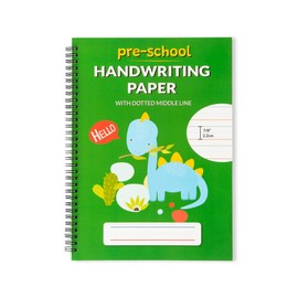 Learning Owl A4 Lined Handwriting Practice Notebook for Kids – Dotted Midline, Spiral Bind, Pre-K, Kindergarten, 100 Thick Pages