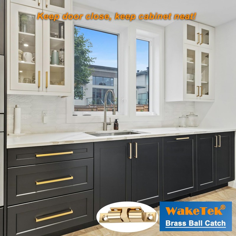 WakeTek Cabinet Brass Clasp Buckles with Screws, These Door Catchs're