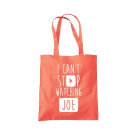 I Can't Stop Watching Joe Tote Bag - coral One Size