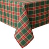 Softalker Christmas Checkered Tablecloth Rectangle - Green Buffalo Plaid Linen