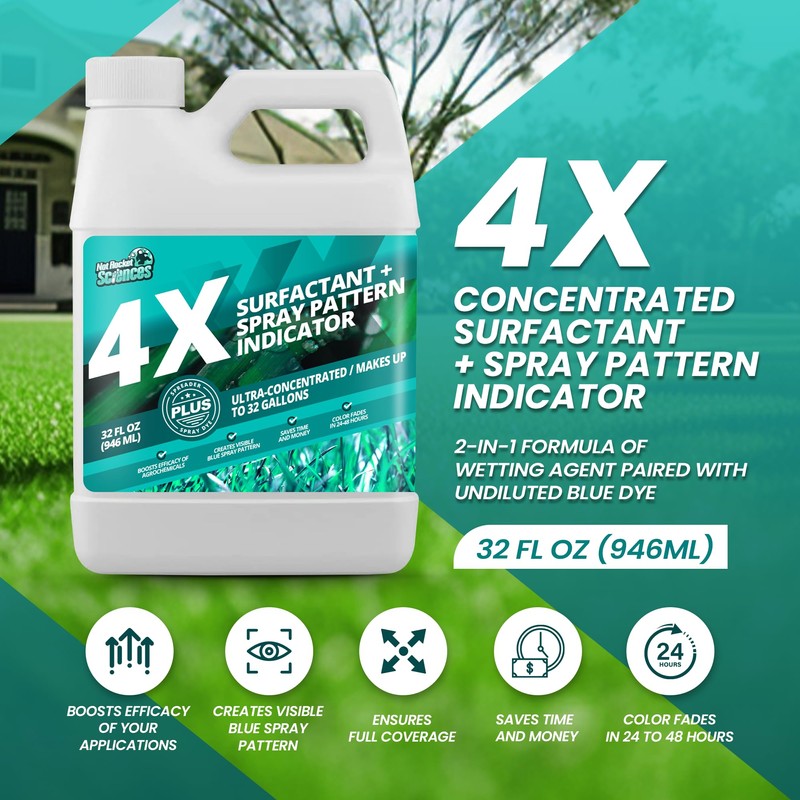 32oz 4X Spray Pattern Indicator Dye + Surfactant, Makes 32