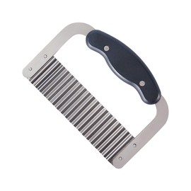 Fox Run Stainless Steel Crinkle Cutter for Veggies, Wavy Slicer for Waffle Fries, Chips, Pickle, Fruit and More