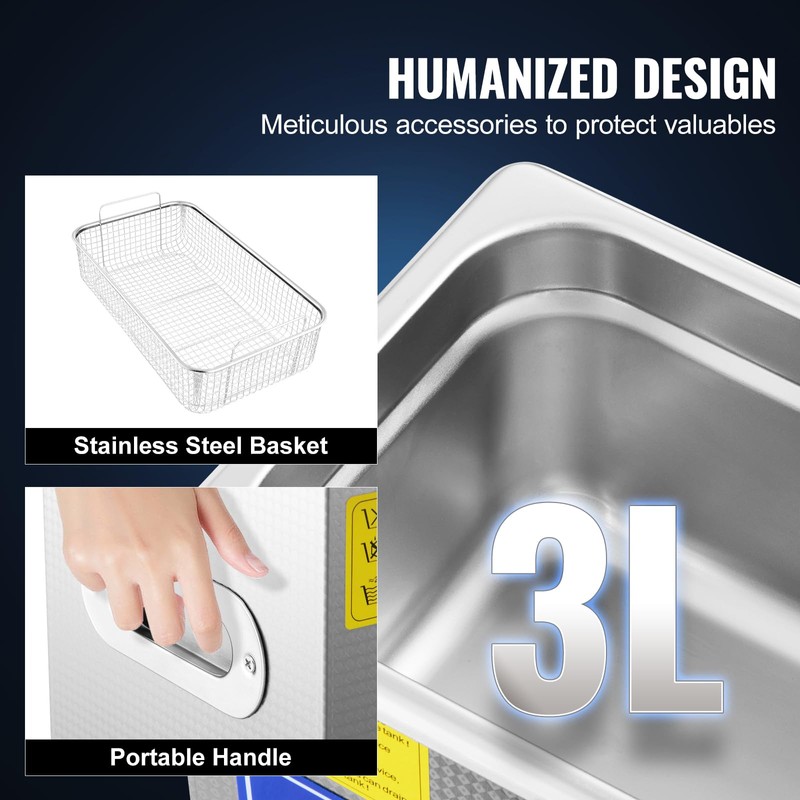 VEVOR Professional Ultrasonic Cleaner, Easy to Use with Digital Timer