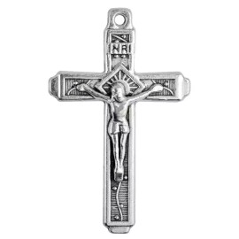 Fashion Jewelry 2" JESUS CROSS CRUCIFIX RELIGIOUS CHRISTIAN FAITH charm 925 Silver 24" chain Men