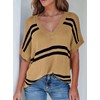 SHEWIN Short Sleeve Sweater for Women Causal Crewneck Summer Tops