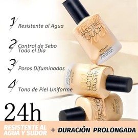 ULTRAMO Base de Maquillaje Matifica y Controla el Brillo Larga Duracin Alta Cobertura para Todo Tipo de Piel Prueba de Agua y Sudor Resistente a...   