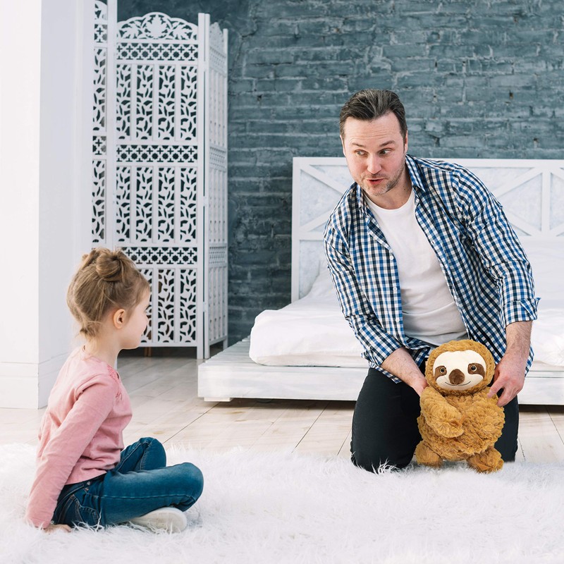 Global Gizmos Brown 46209 Plush Cuddly Toy Handwarmer Sloth