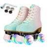 Silvertree High-Top Roller Skates for Girls - PU Leather, Light-Up