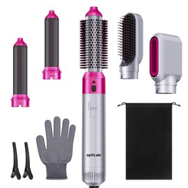 5 in 1 Hair dryer Hot Air Brush Styling Tool Summer Powerful Soft hair care -Curling iron set Hair dryer system with hair measure Hair dryer brush, smoothing brush, curling brush - Hair curler Shaper - Intelligent thermal control, detachable multi shaper:_Blue