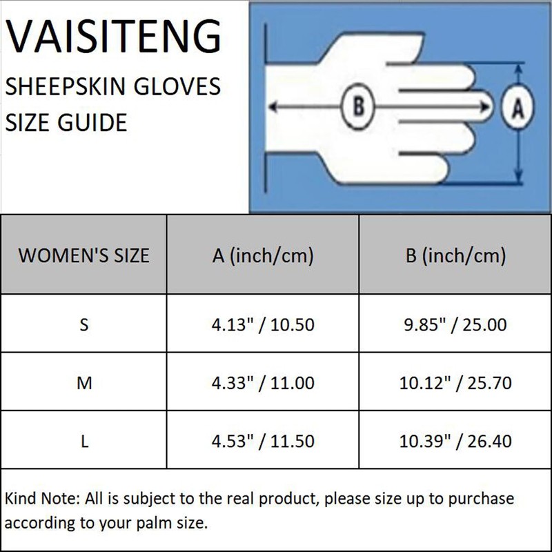 Vaisiteng Women's Double Face Sheepskin Gloves Warm Shearing Leather Mittens