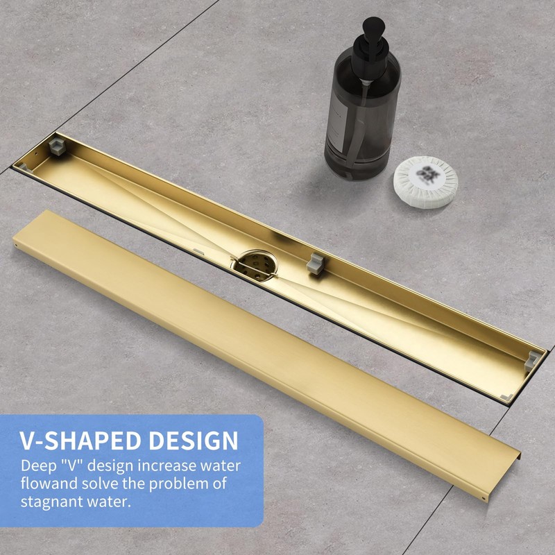 Kuaisailsk Linear Shower Drain ，with Tile Insert Panels ，24 Inch