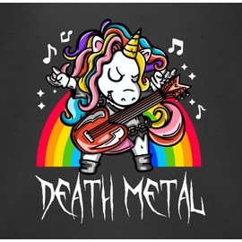 Shirtracer - Baby Bodysuit Long Sleeve Girl Boy - Sayings - Death Metal Unicorn, 1 black