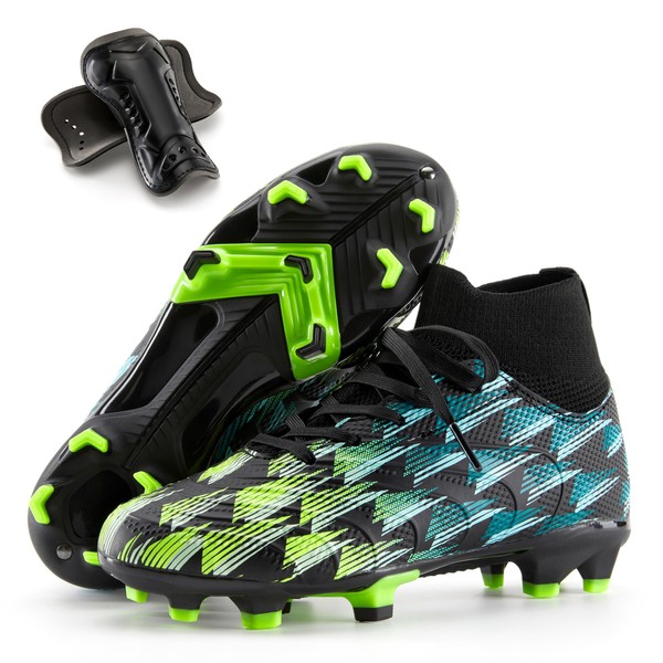 Boys Girls Soccer Cleats High Top Lightweight Training Football Shoes