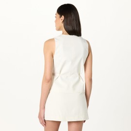 The Drop Women's White Tie Waist Wrap Vest, M