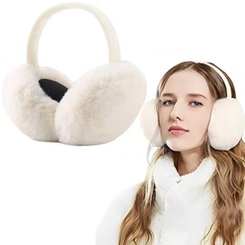 MOAZIFI Women's Ear Warmers, Ear Warmers, Ear Muffs Women, Earmuffs Winter, Ear Muffs for Women, Ear Protection for Cold Weather, Outdoor Ear Muffs, Men Unisex Earmuffs, Foldable, White