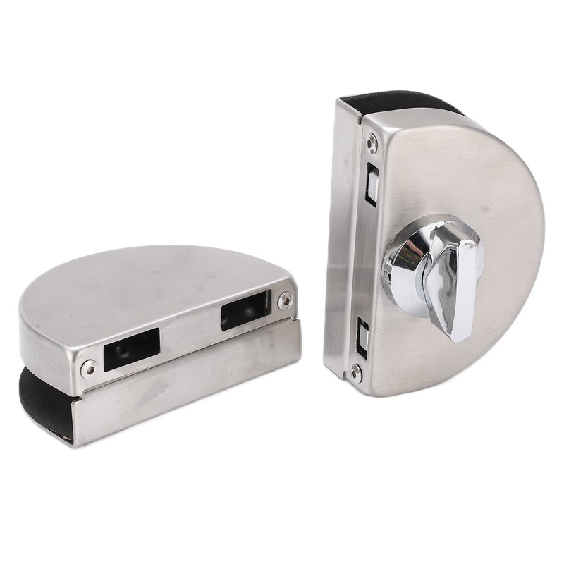 Glass Door Lock 97x65mm Split Type Brushed Polished Surface Replacement