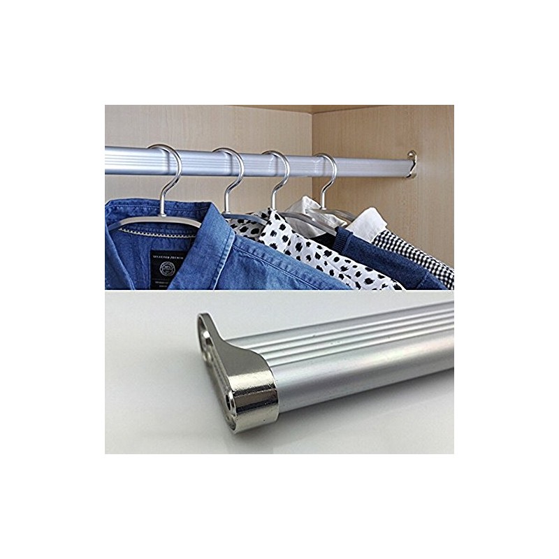 Vientiane Wardrobe Rail Holder,2 Pieces Metal Wardrobe Tube Bearing for