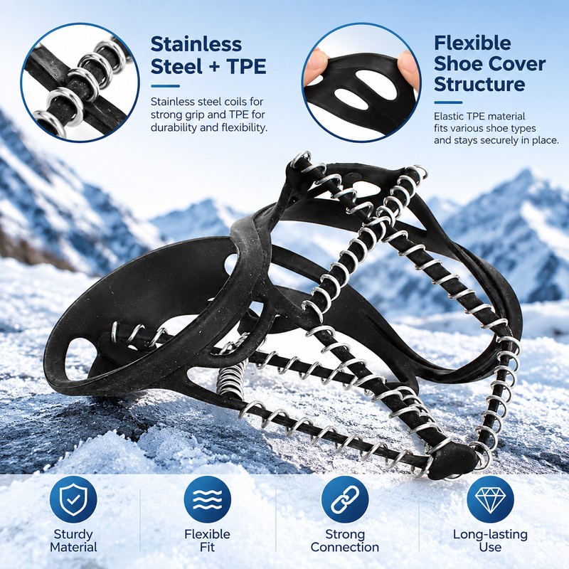 Ice Traction Cleats for Snowy Walks – Non-Slip Shoe Covers