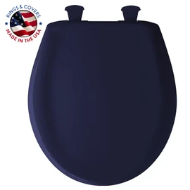 Bemis 200SLOWT 364 Round Closed Front Plastic Toilet Seat with Cover, Colonial Blue