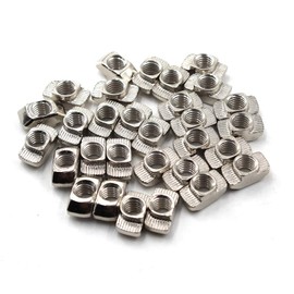 M5 T Nut Nickel Plated Carbon Steel T Slot Nut For 4040 Aluminum Extrusion European Standard (Pack of 50)