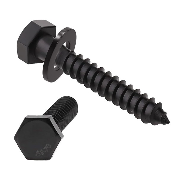 ORTAVA M8 x 50 Hexagon Wood Screws with Washers, Wood