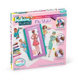 Fashion Plates My Style – Girls Mix-and-Match Drawing Kit, Arts and Crafts, Coloring, Art Supplies, Craft Supplies, Stencils, Crayons Included, Create Your Own Designs, Ages 6+