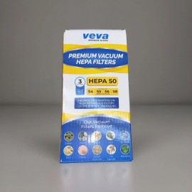Veva Premium Vacuum Hepa 50 Filters  3 Filter Value Pack S4, S5, S6, S8 Vacuums