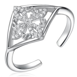 TYSO Witches Knot Ring 925 Sterling Silver Witch Ring Wiccan Ring Witchcraft Jewelry Gift for Lover Wife Women, 8, Sterling Silver, Zircon