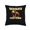 Wombats Poop Cubes Funny Animal Fact Throw Pillow
