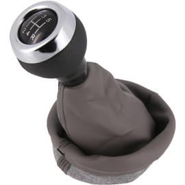 Gear Knob + Gear Stick Boot Set 5 Gears Suitable for Mini Cooper R50 R52 R53, Plug & Play, Car Gear Lever Gear Stick Gaiter, with Frame, Grey