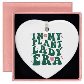 in My Plant Lady Era,Plant Mama Gift,Gardening Lover Gifts,Crazy Plant Lady Gifts,Botanical Lady Gift,Plant Lady, for Mama,Ceramic Heart Shaped Ornament