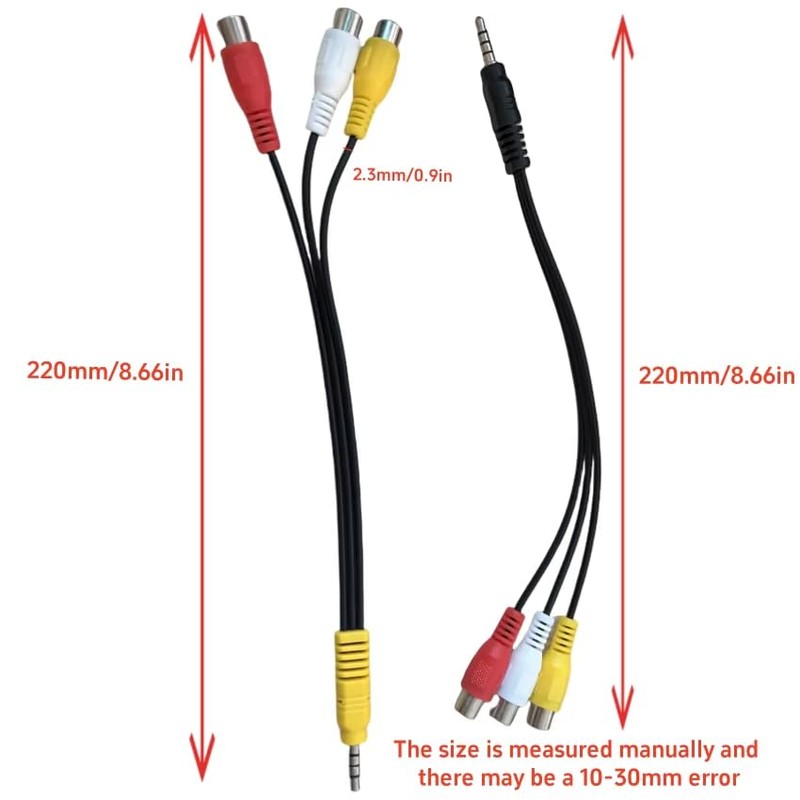 Harrista 1PC 3.5MM To Jack 3 1PCS RCA Cable Video