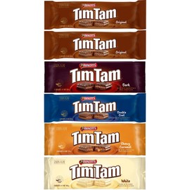 Arnott’s Tim Tam Chocolate Biscuits – 6-Pack Assortment: 2 Original, 1 Dark, 1 Double Coat, 1 Chewy Caramel, 1 White – Made in Australia