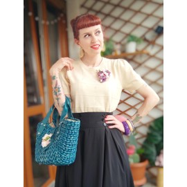 Belle Poque Plus Size Black Skirt with Pockets Plus Size A Line Skirt for Women,2XL