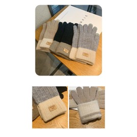 Winter Touchscreen Knitted Gloves, MHMOIHSING Warm Elastic Cuff Winter Fleece Anti-slip Working Running Gloves for Women, Texting Gloves for Driving Biking Skiing Cycling Hiking Outdoor Sports (Black)