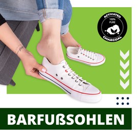 SULPO Insoles for Barefoot Shoes, 3 Pairs, Cotton & Latex Shoe Insoles, Fresh Insoles with Activated Carbon Against Odour, for Men and Women, Sizes 36-48 (38)