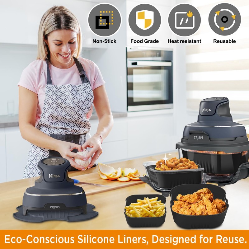 Sicheer Silicone liner(2pcs) and silicone heat-resistant mat compatible with Ninja