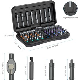 AMIR 42 in 1 Magnetic Screwdriver Set for Father’s Day Gift, Handle Ratchet Screwdriver Set Magnetic with 40 PCS Bits, Precision Repair Tool Kit for Tools Home Improvement Computer Bicycle
