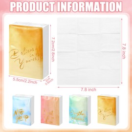 Outus 200 Packs Pocket Tissues Packs Travel Size Tissues Bulk Mini Inspirational Pocket Tissues 3 Ply Paper Facial Tissue Packs for Family Holiday Travel Office Car Wedding Part (Watercolor)