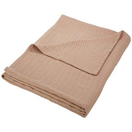SUPERIOR King Blanket 100% Cotton, for All Season, Diamond Design, Khaki