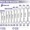 20 Pcs Open End Wrench Set, Mini Metric SAE Combination
