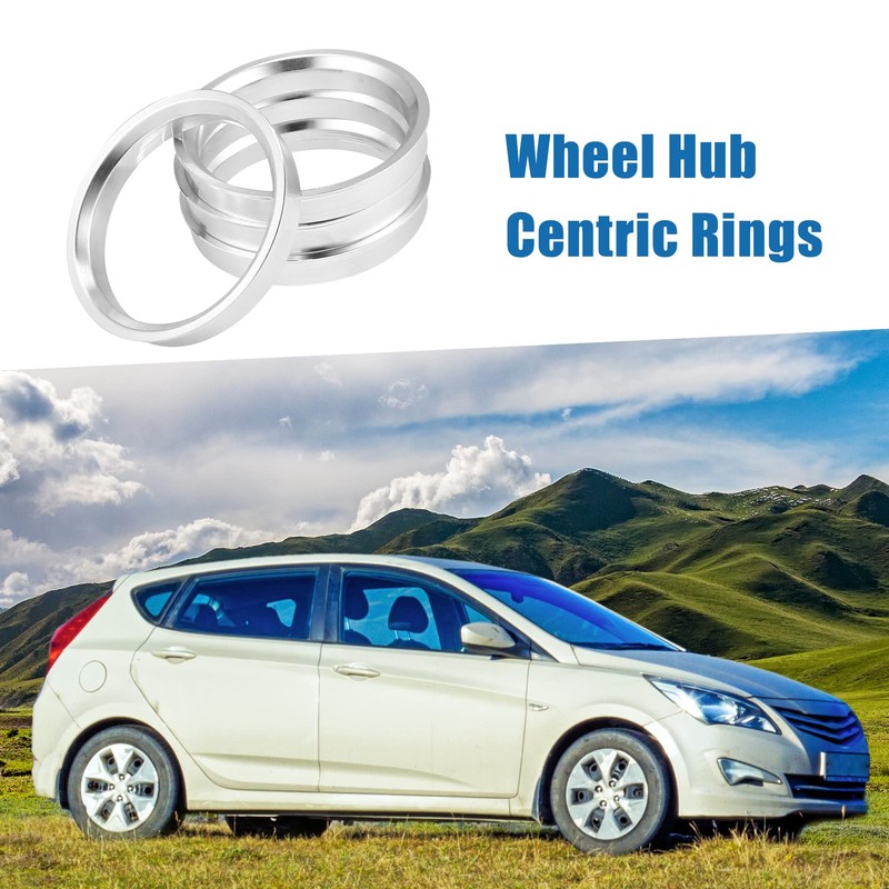 A ABSOPRO 60.1 to 56.1mm Wheel Hub Centric Rings Silver